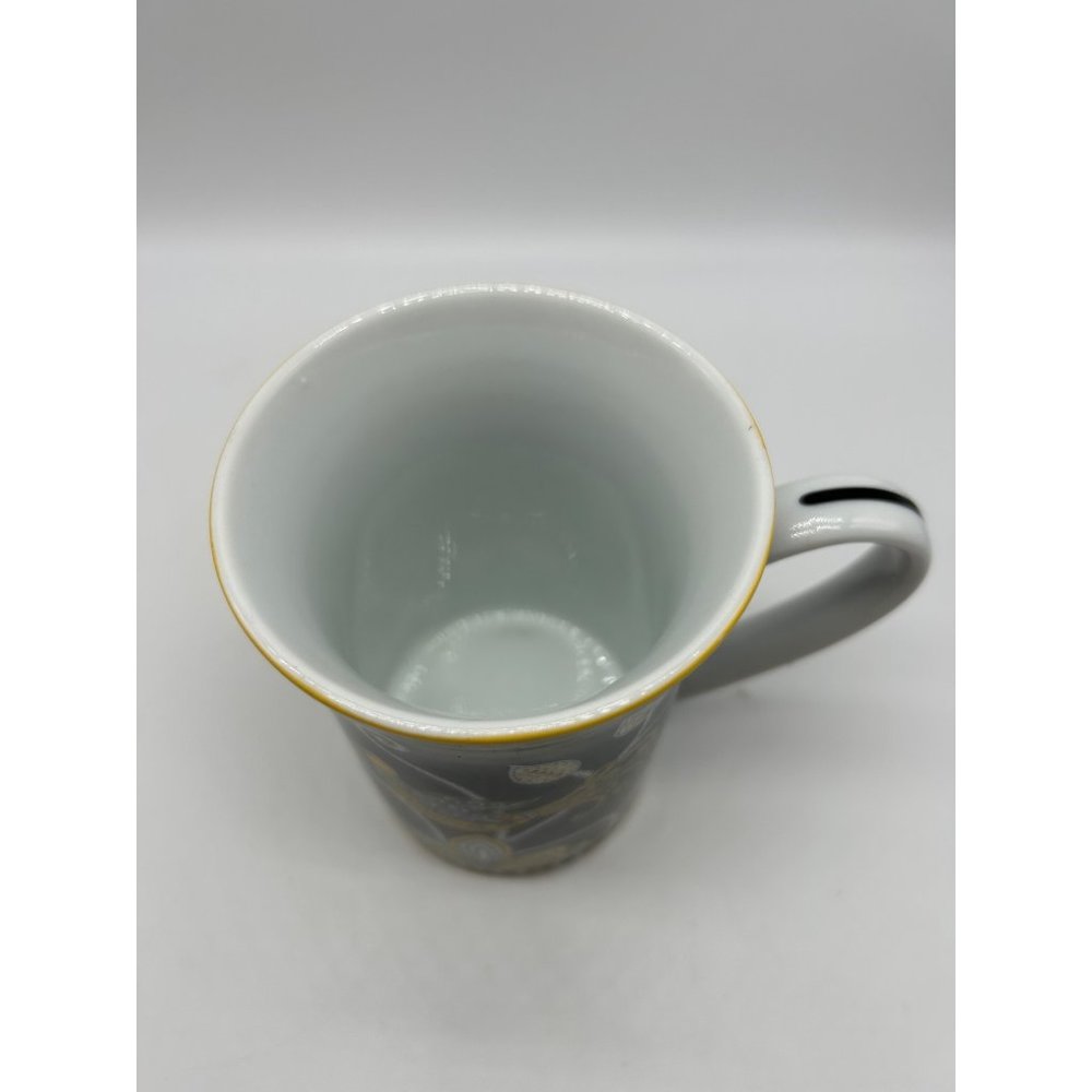 Vera Bradley Coffee Mug Yellow Bird Flower 4" Black and Yellow - Picture 5 of 5